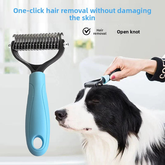 Double-Sided Pet Deshedding & Detangling Brush