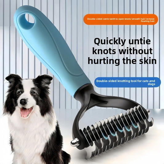 Double-Sided Pet Deshedding & Detangling Brush