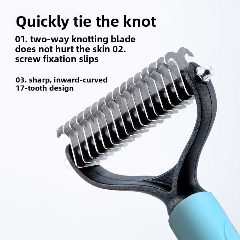 Double-Sided Pet Deshedding & Detangling Brush