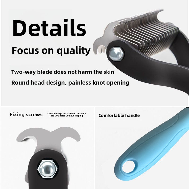 Double-Sided Pet Deshedding & Detangling Brush